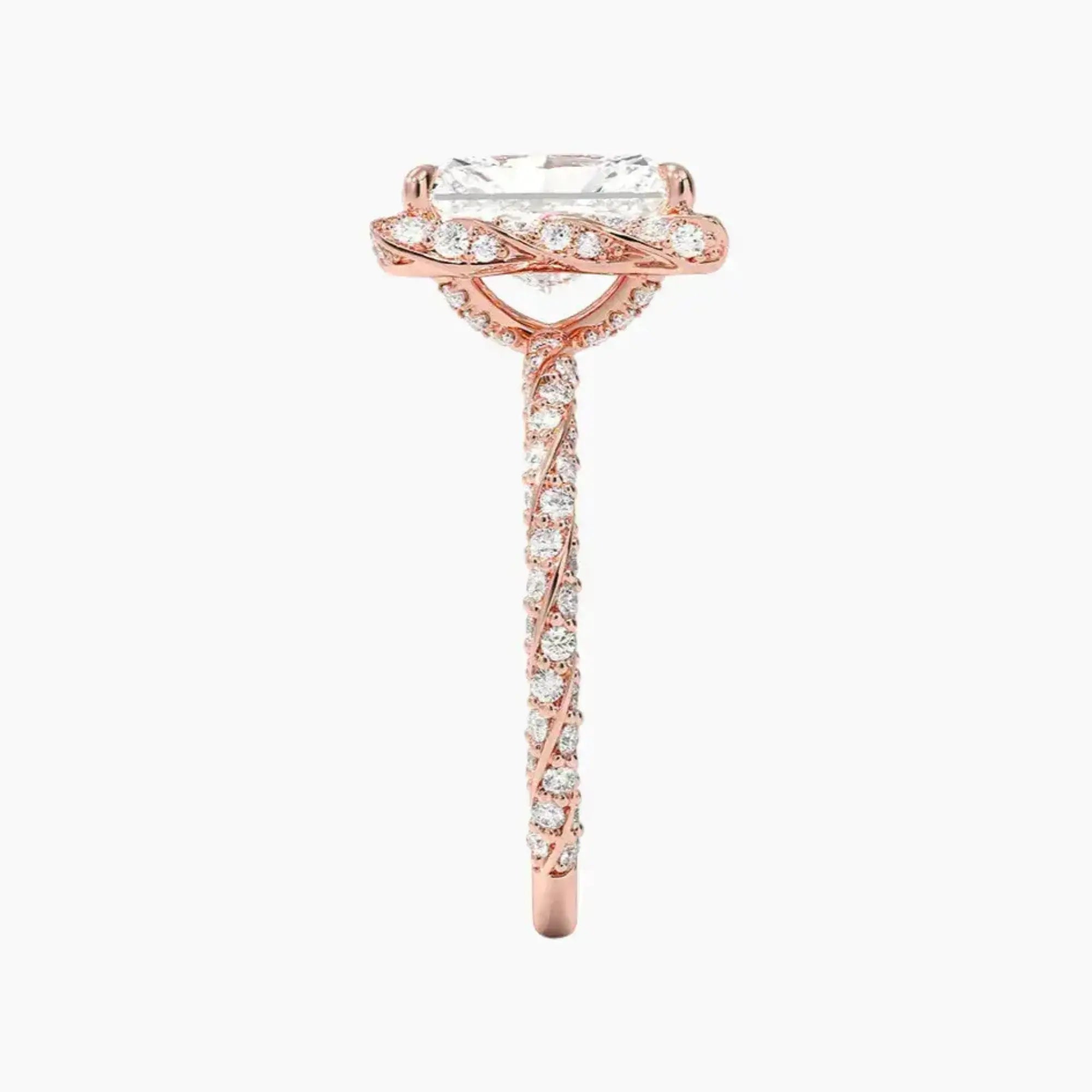 Eliana Radiant Designer 1 Carat Lab Grown Diamond Engagement Ring in 18K Yellow Gold
