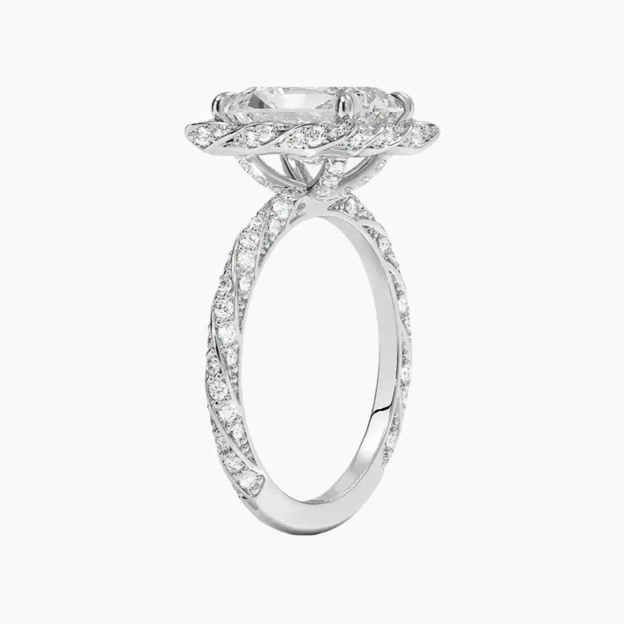 Eliana Radiant Designer Diamond Ring Setting in 14K Yellow Gold