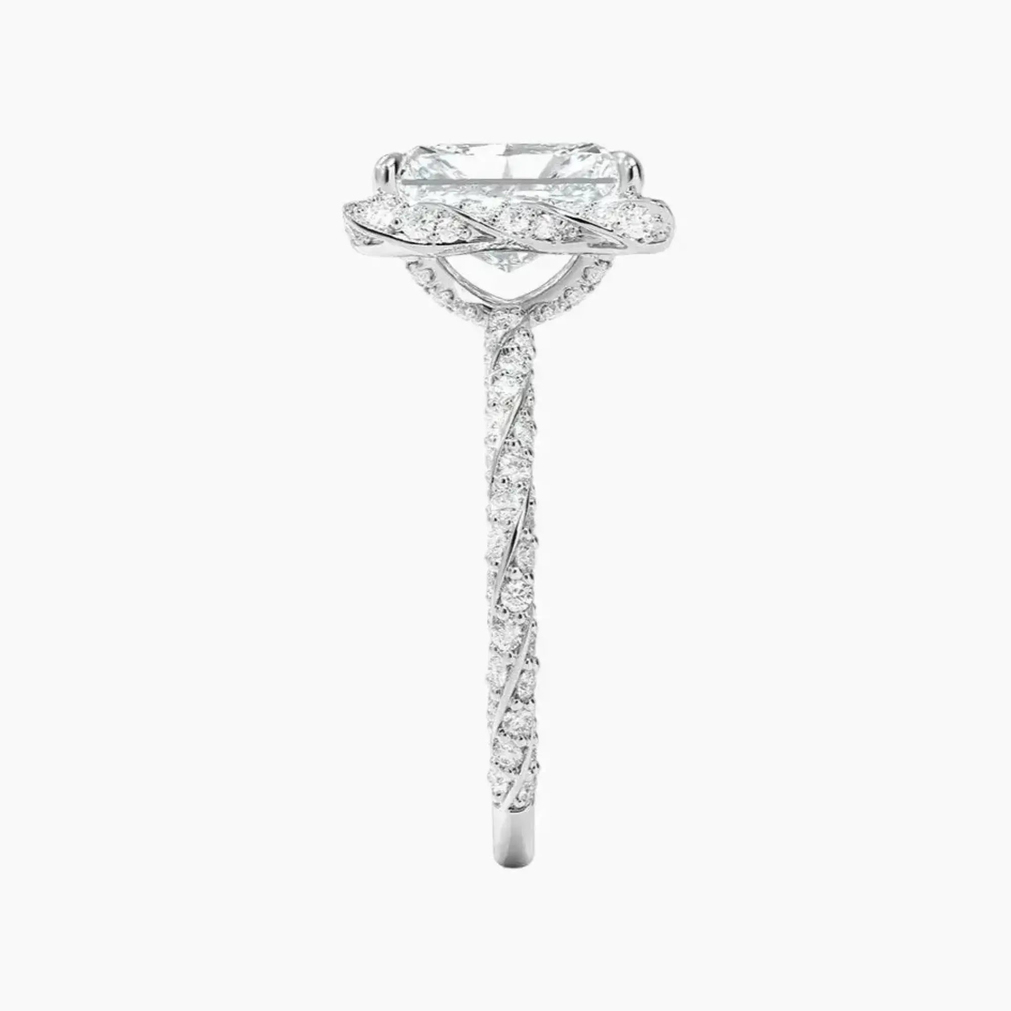 Eliana Radiant Designer 1.5 Carat Lab Grown Diamond Engagement Ring in 18K Rose Gold