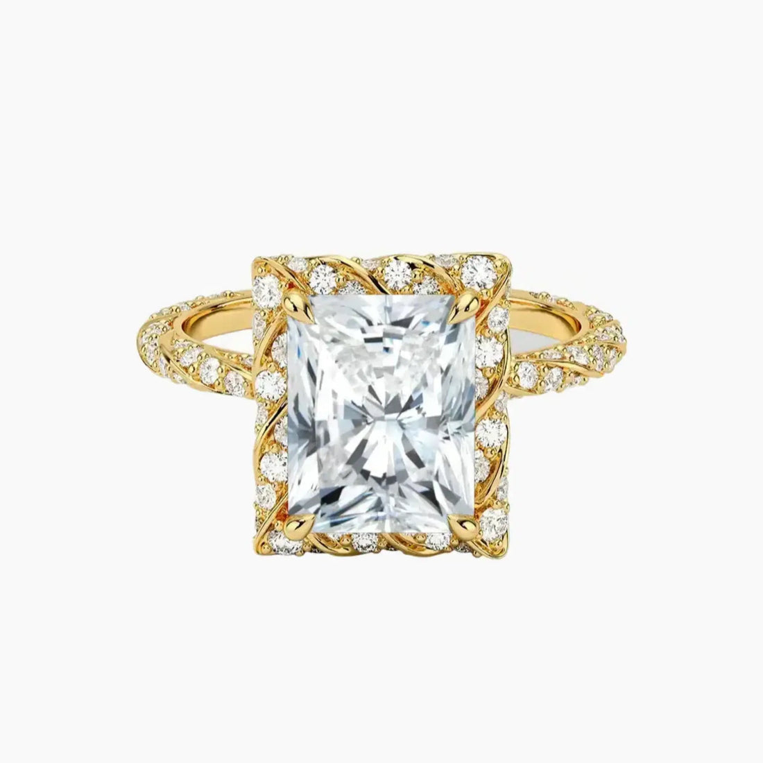 Eliana Radiant Designer 1 Carat Lab Grown Diamond Engagement Ring in 18K White Gold