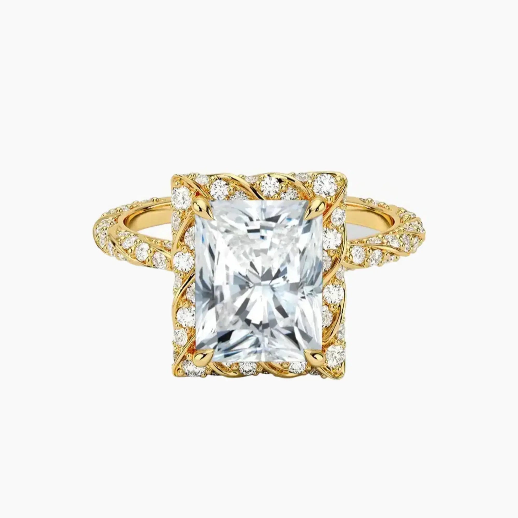 Eliana Radiant Designer 2 Carat Lab Grown Diamond Engagement Ring in 14K Rose Gold