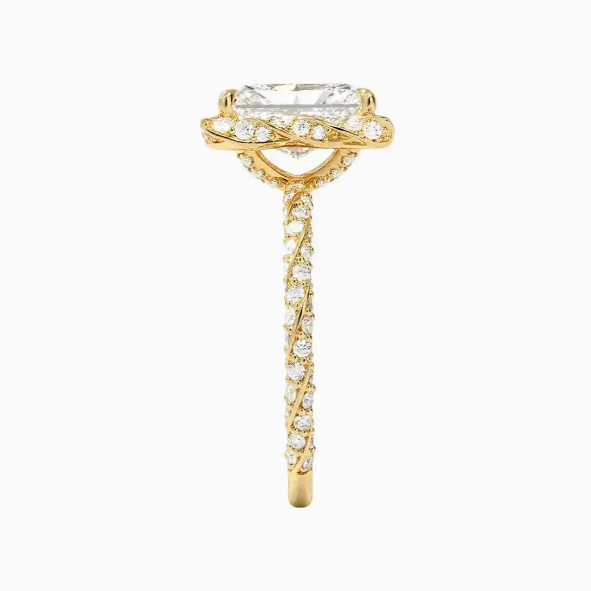 Eliana Radiant Designer 1 Carat Lab Grown Diamond Engagement Ring in 18K Yellow Gold