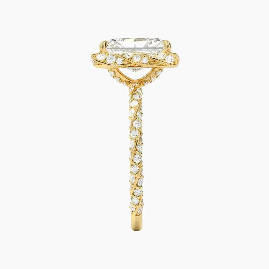 Eliana Radiant Designer Diamond Ring Setting in 18K Rose Gold