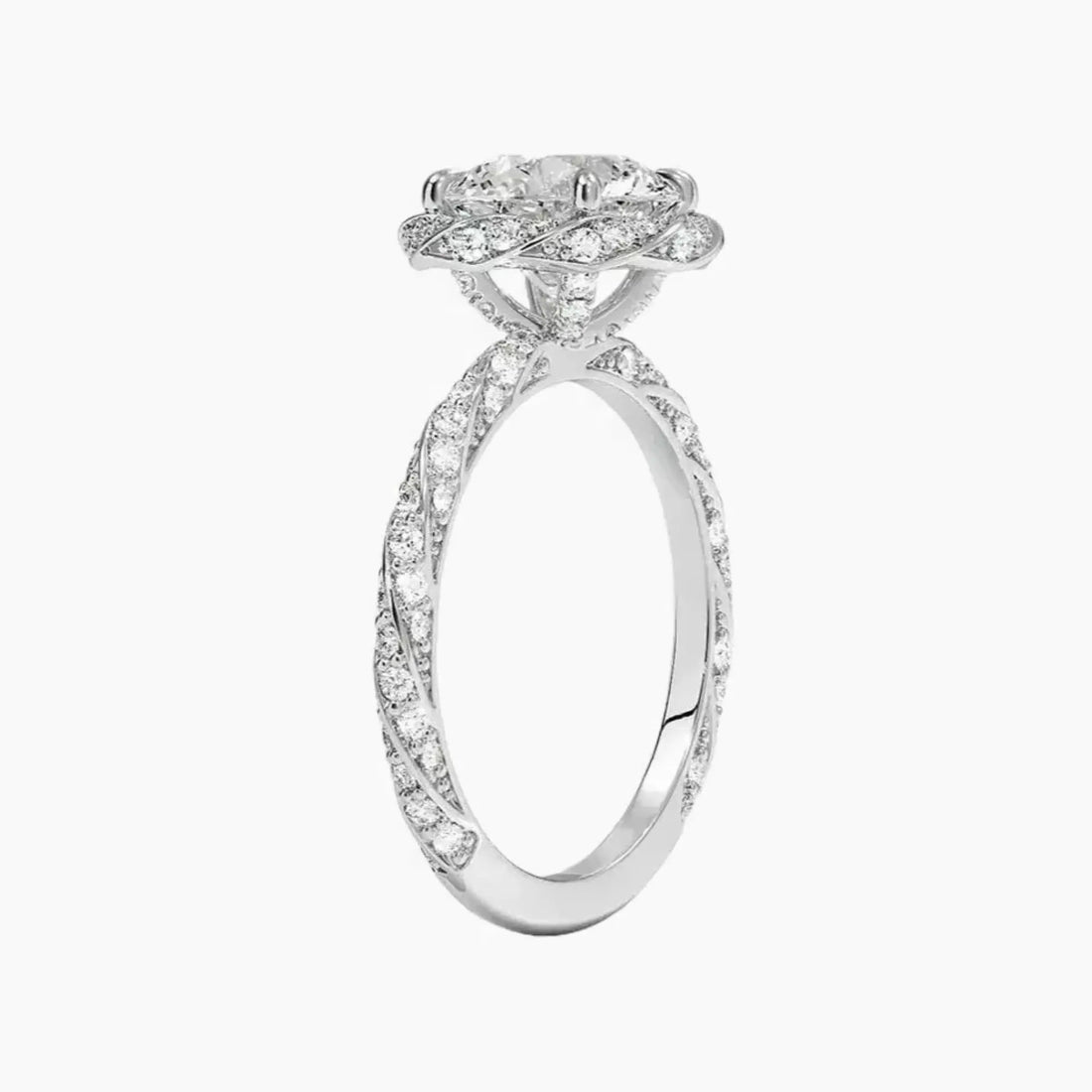 Eliana Round Designer 1.5 Carat Lab Grown Diamond Engagement Ring in 14K Yellow Gold