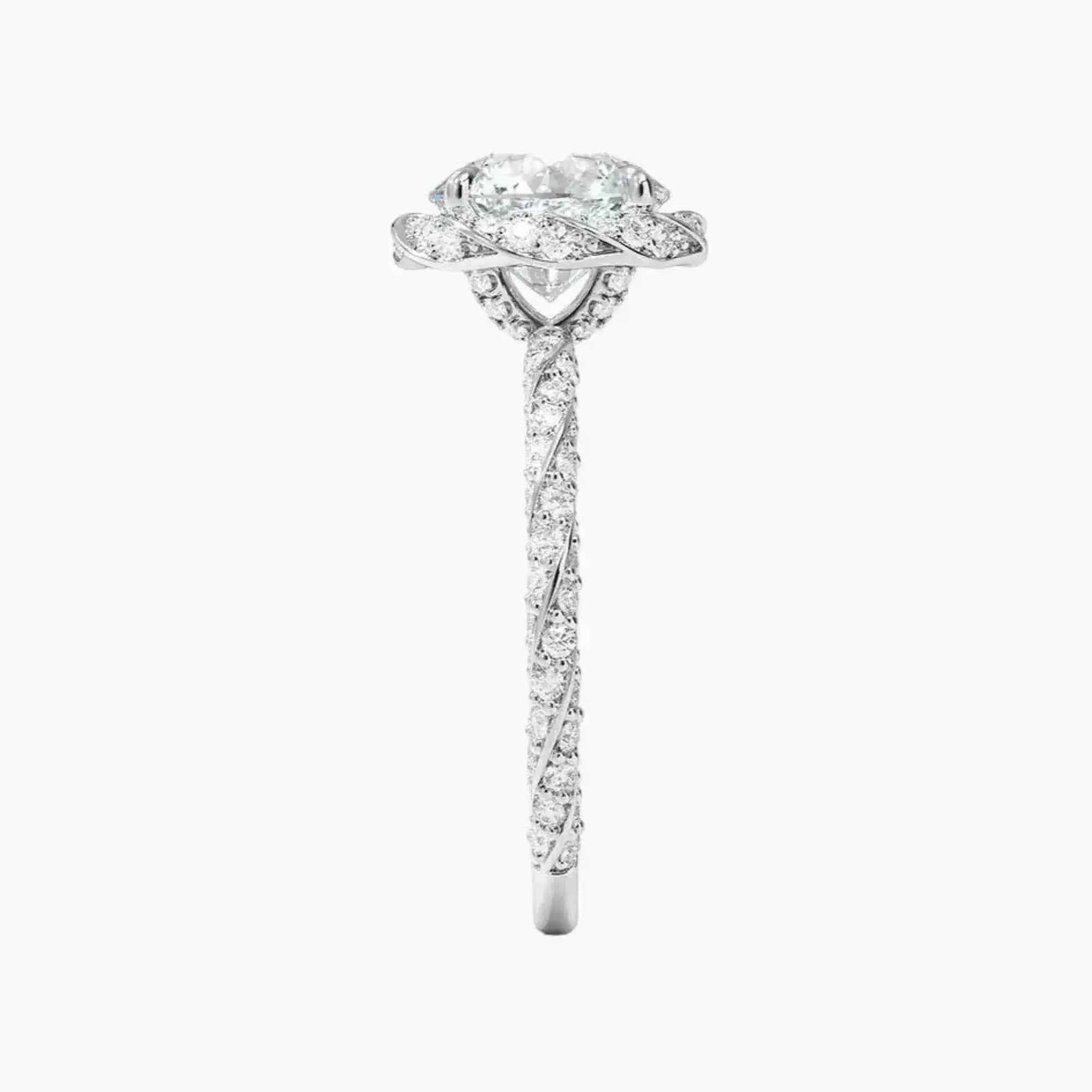 Eliana Round Designer 1.5 Carat Lab Grown Diamond Engagement Ring in 14K Rose Gold