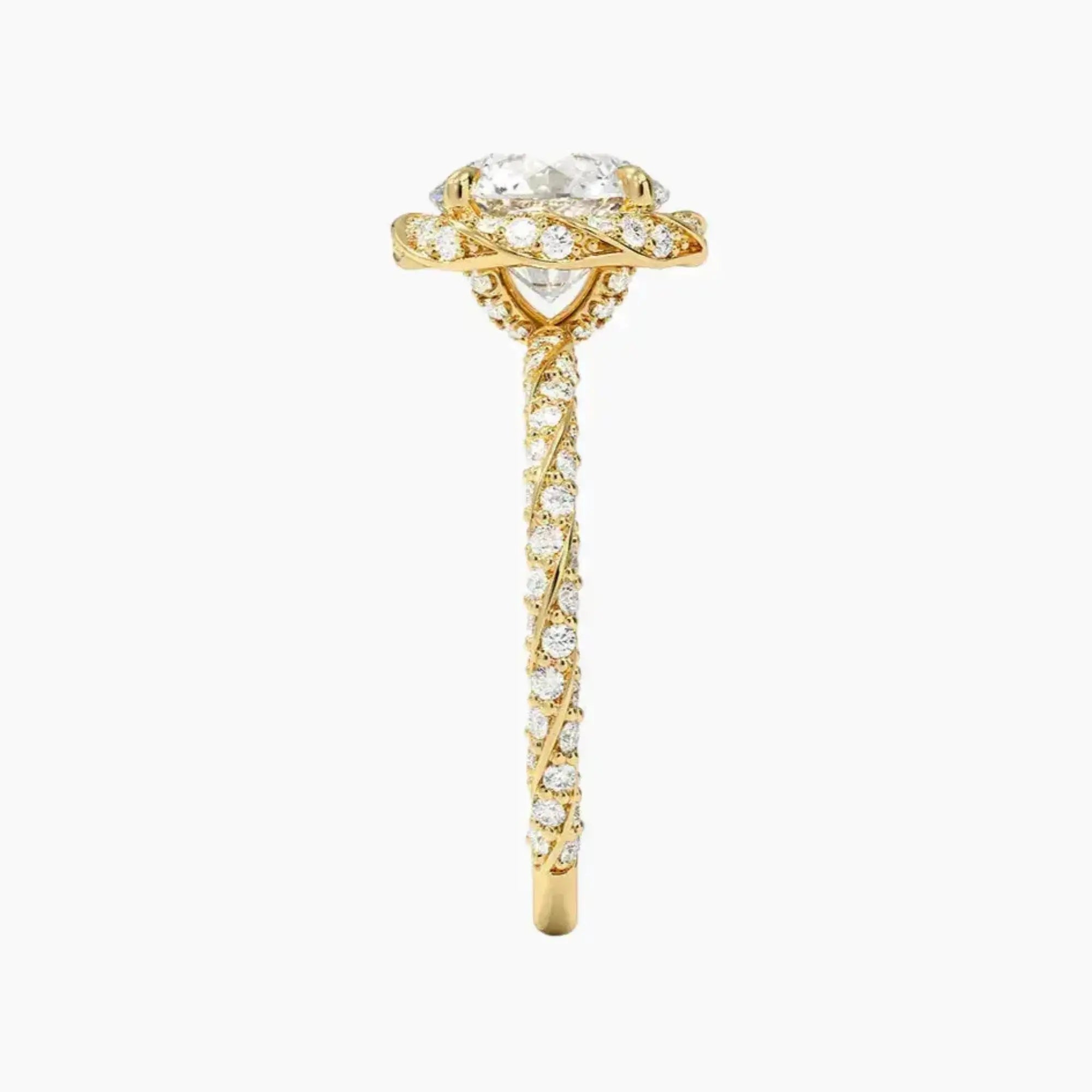 Eliana Round Designer Diamond Ring Setting in 14K Rose Gold