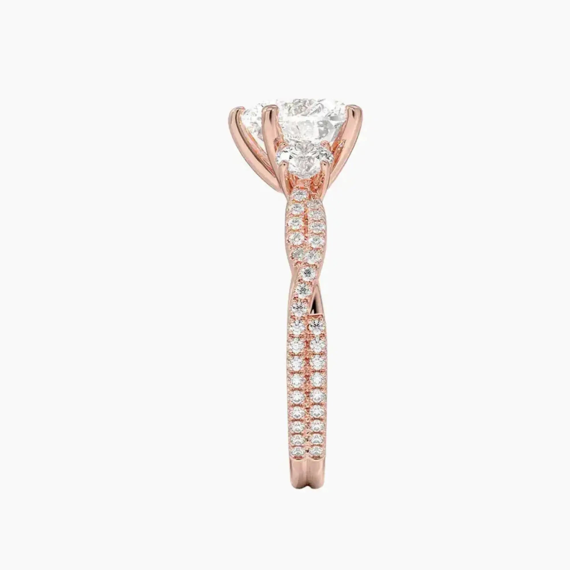 Calista Adorned Twisted Heart Designer 1.5 Carat Lab Grown Diamond Engagement Ring in 18K Yellow Gold