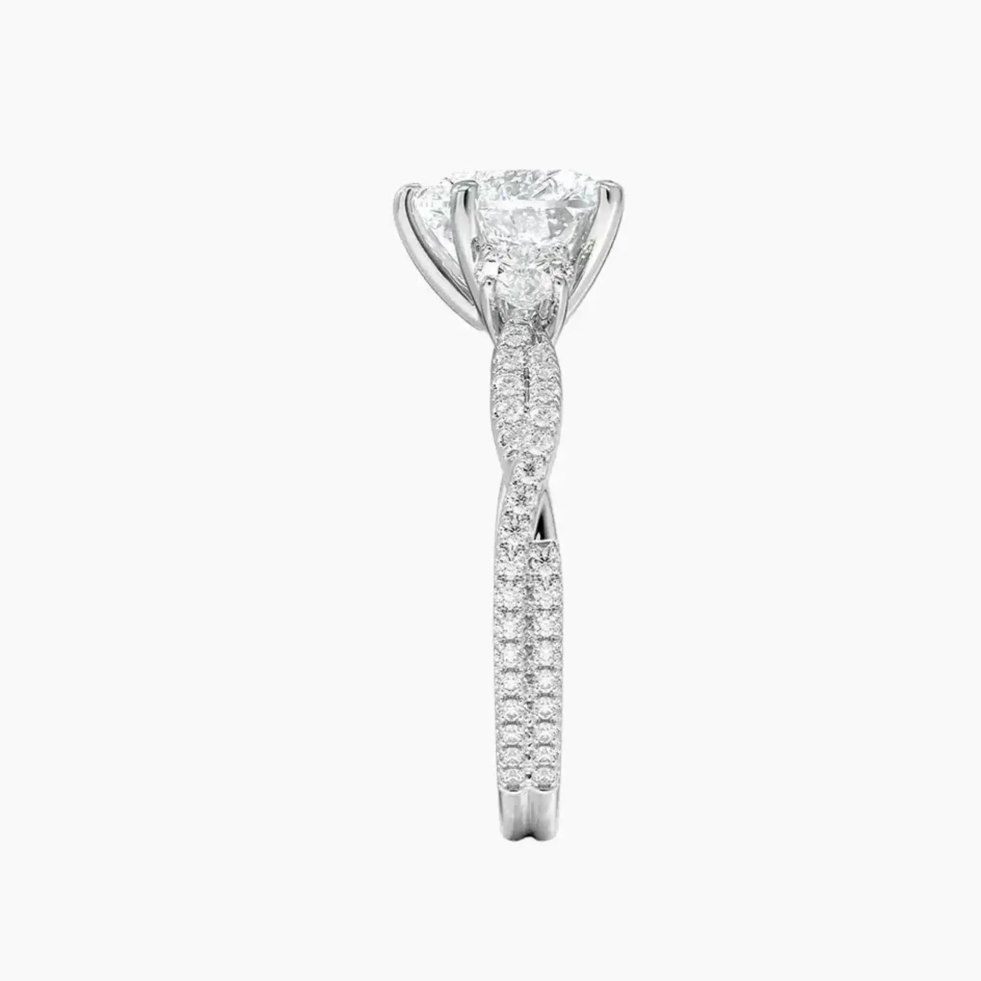 Calista Adorned Twisted Heart Designer 2.5 Carat Lab Grown Diamond Engagement Ring in 14K Yellow Gold