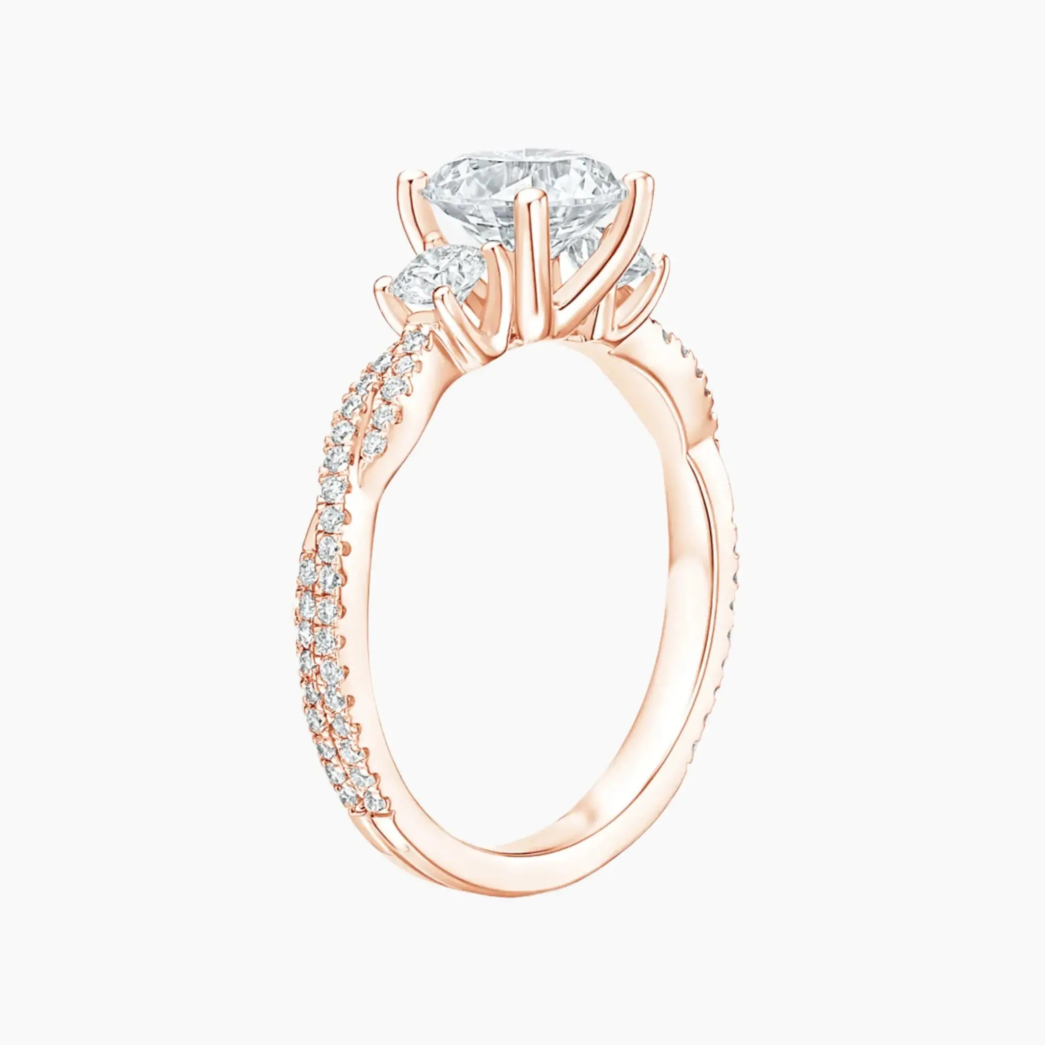 Calista Adorned Twisted Oval Designer 3 Carat Lab Grown Diamond Engagement Ring in 14K Yellow Gold