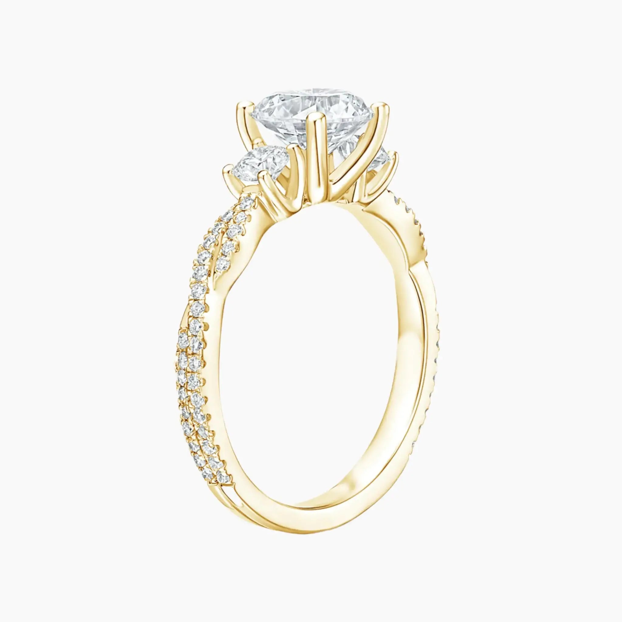 Calista Adorned Twisted Pear Designer 1 Carat Lab Grown Diamond Engagement Ring in 14K Rose Gold