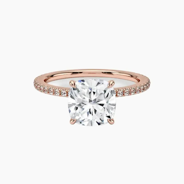 Adalia Cushion Designer 1.5 Carat Lab Grown Diamond Engagement Ring in 18K Rose Gold