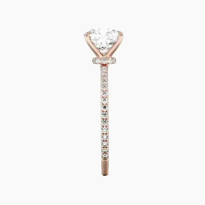 Adalia Cushion Designer 3 Carat Lab Grown Diamond Engagement Ring in 14K Yellow Gold