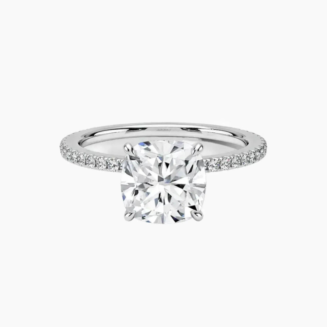 Adalia Cushion Designer 3 Carat Lab Grown Diamond Engagement Ring in 14K Yellow Gold