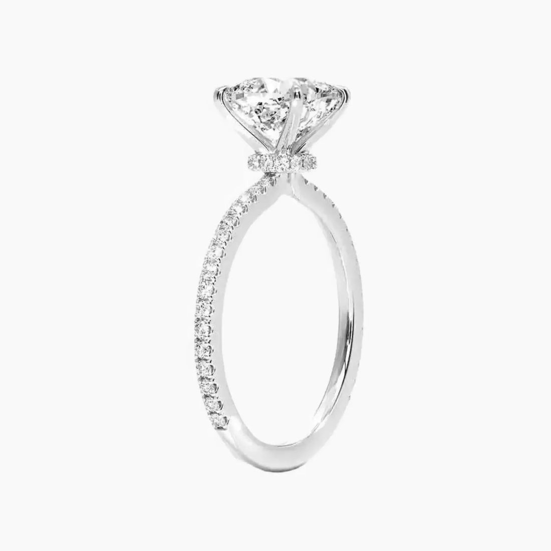 Adalia Cushion Designer 1 Carat Lab Grown Diamond Engagement Ring in 18K Yellow Gold