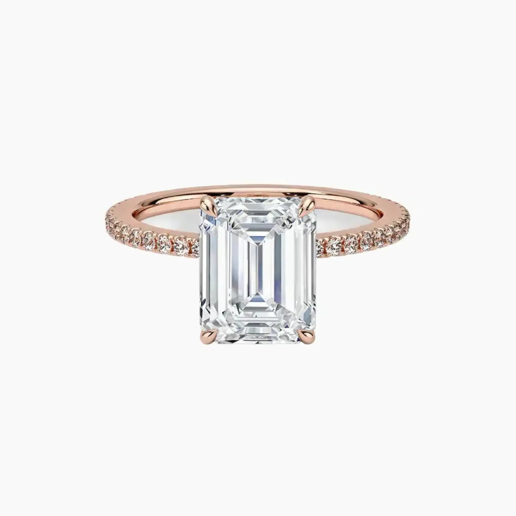 Adalia Emerald Designer 1 Carat Lab Grown Diamond Engagement Ring in 14K Rose Gold