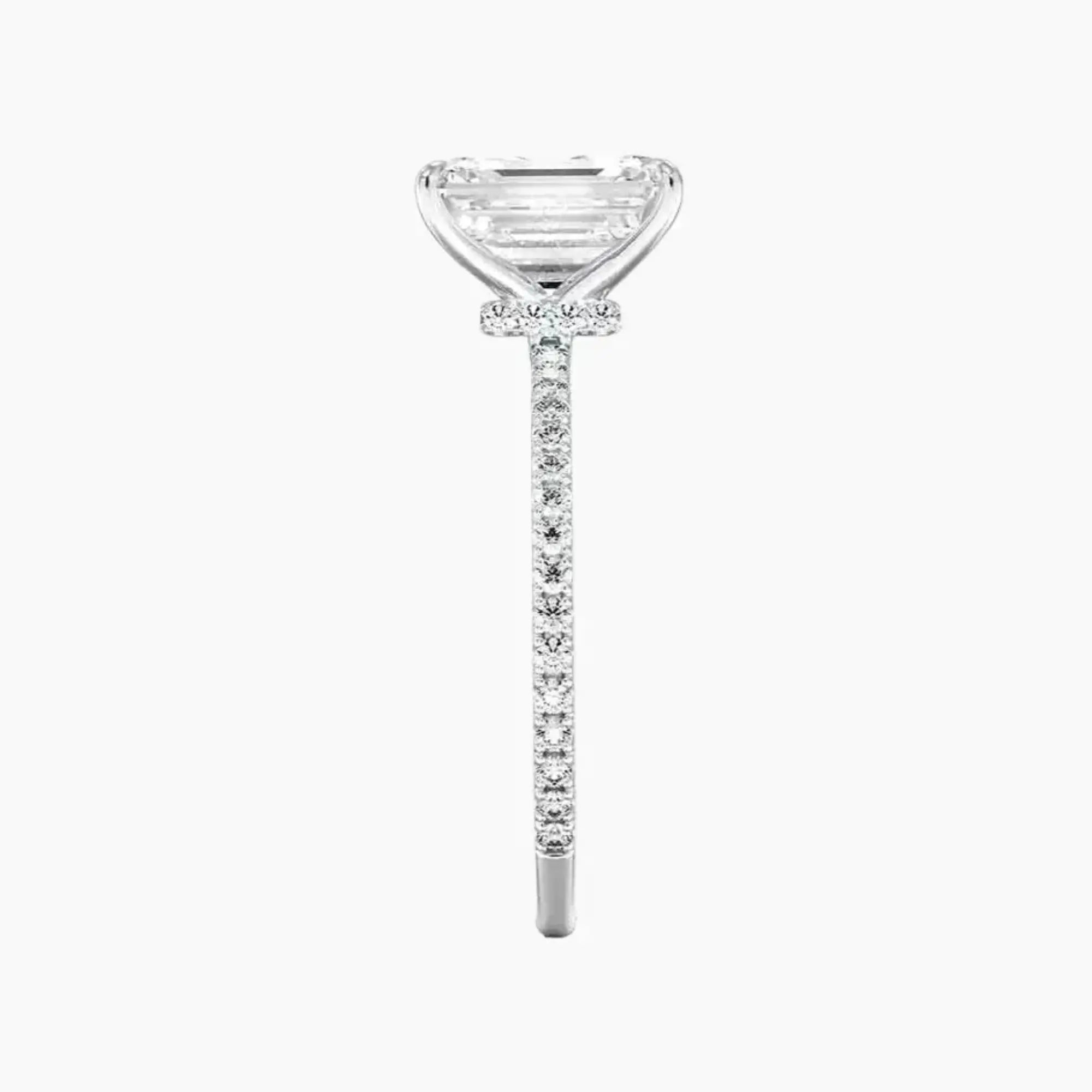 Adalia Emerald Designer 2.5 Carat Lab Grown Diamond Engagement Ring in 18K White Gold