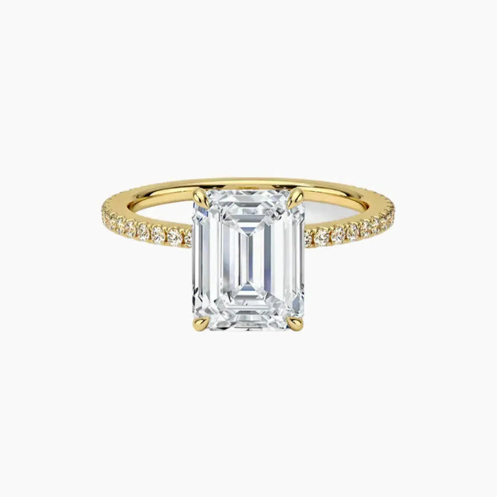 Adalia Emerald Designer 2 Carat Lab Grown Diamond Engagement Ring in 14K Yellow Gold