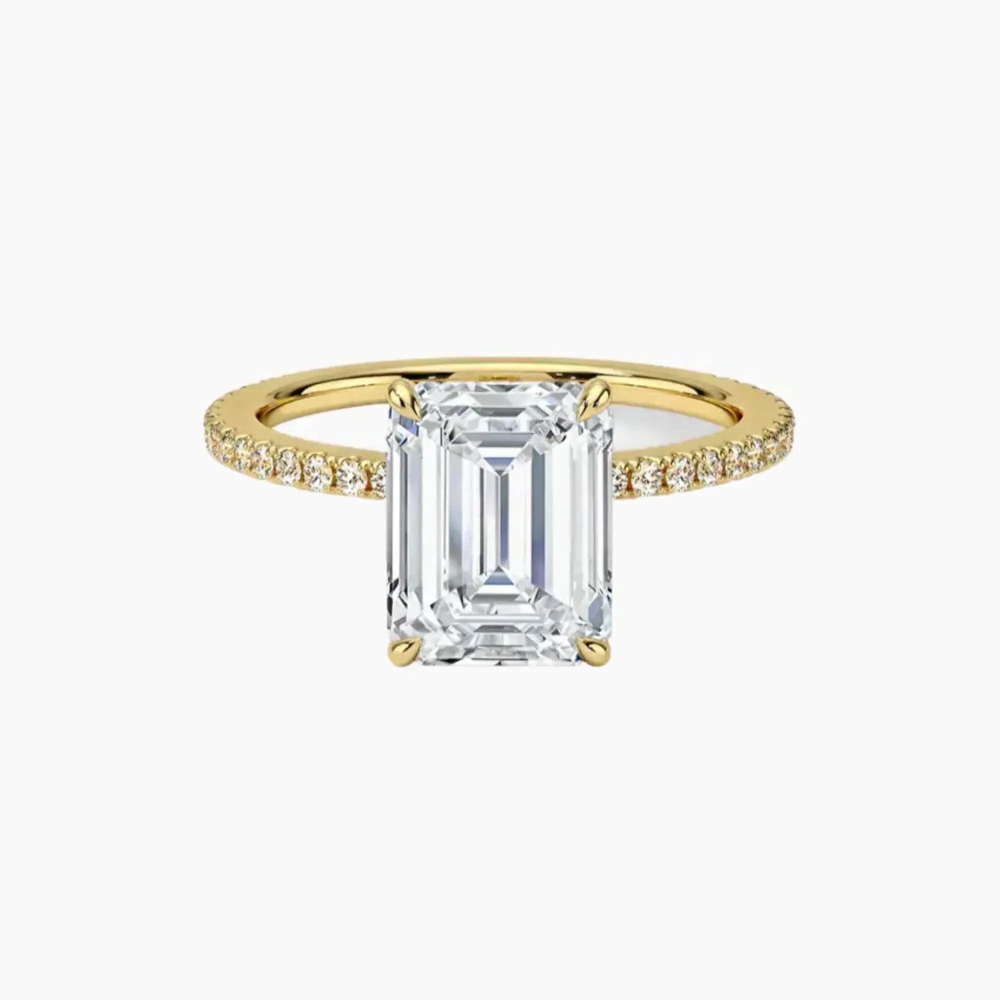 Adalia Emerald Designer 2 Carat Lab Grown Diamond Engagement Ring in 18K Rose Gold