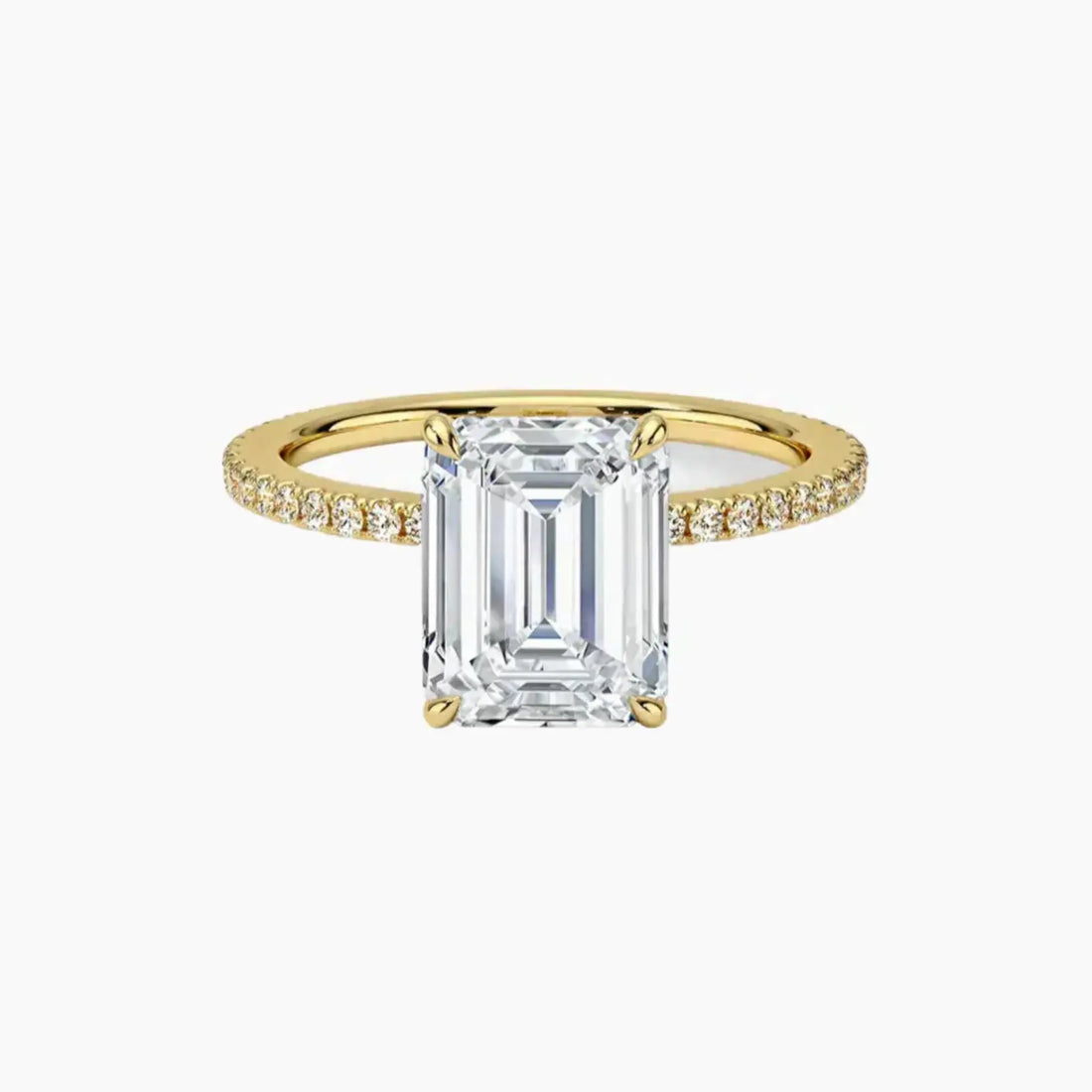 Adalia Emerald Designer 2 Carat Lab Grown Diamond Engagement Ring in 18K Rose Gold