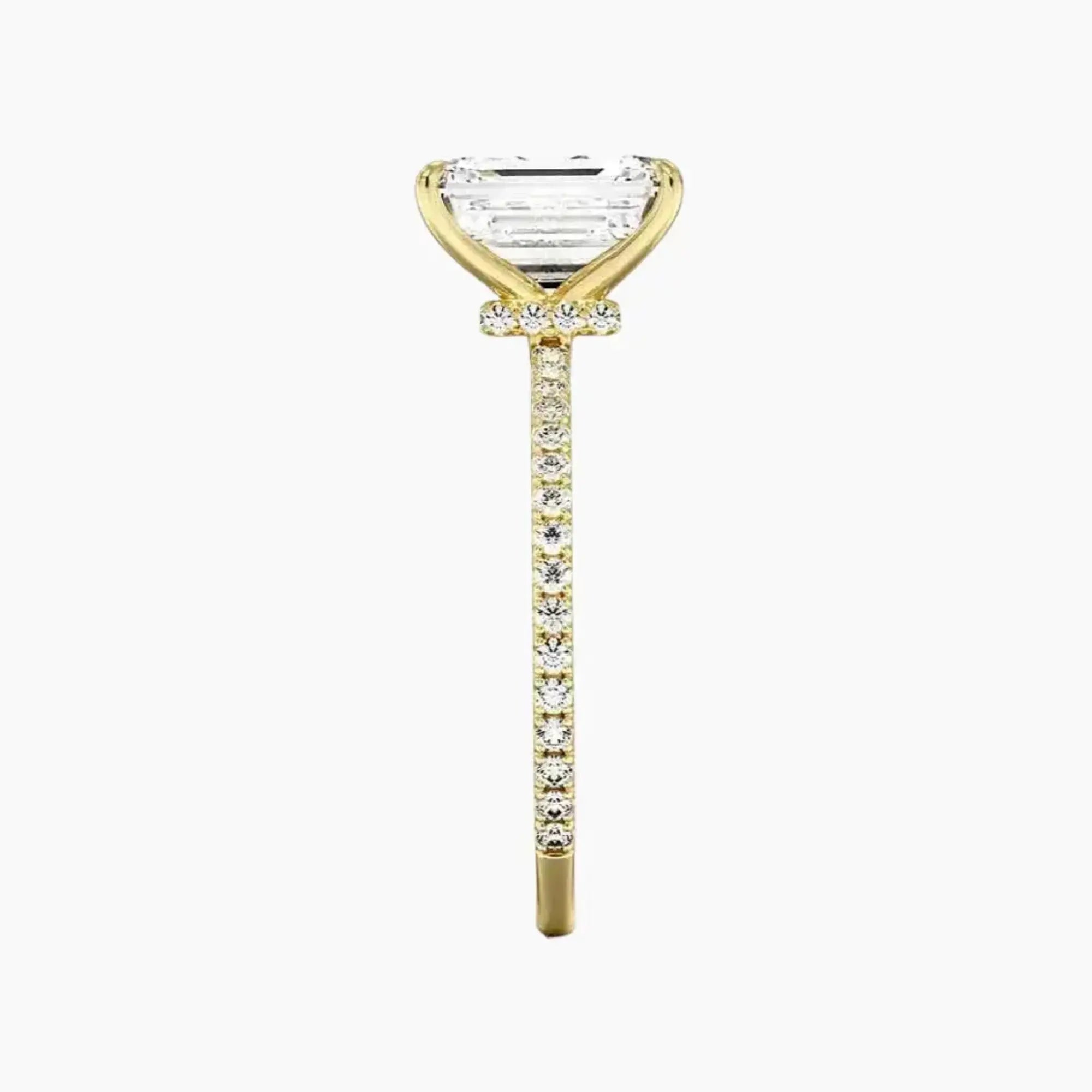 Adalia Emerald Designer 3 Carat Lab Grown Diamond Engagement Ring in 14K White Gold