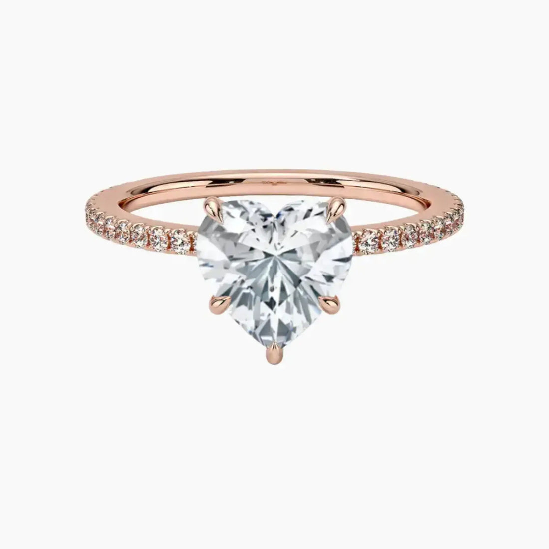 Adalia Heart Designer Diamond Ring Setting in 14K Rose Gold