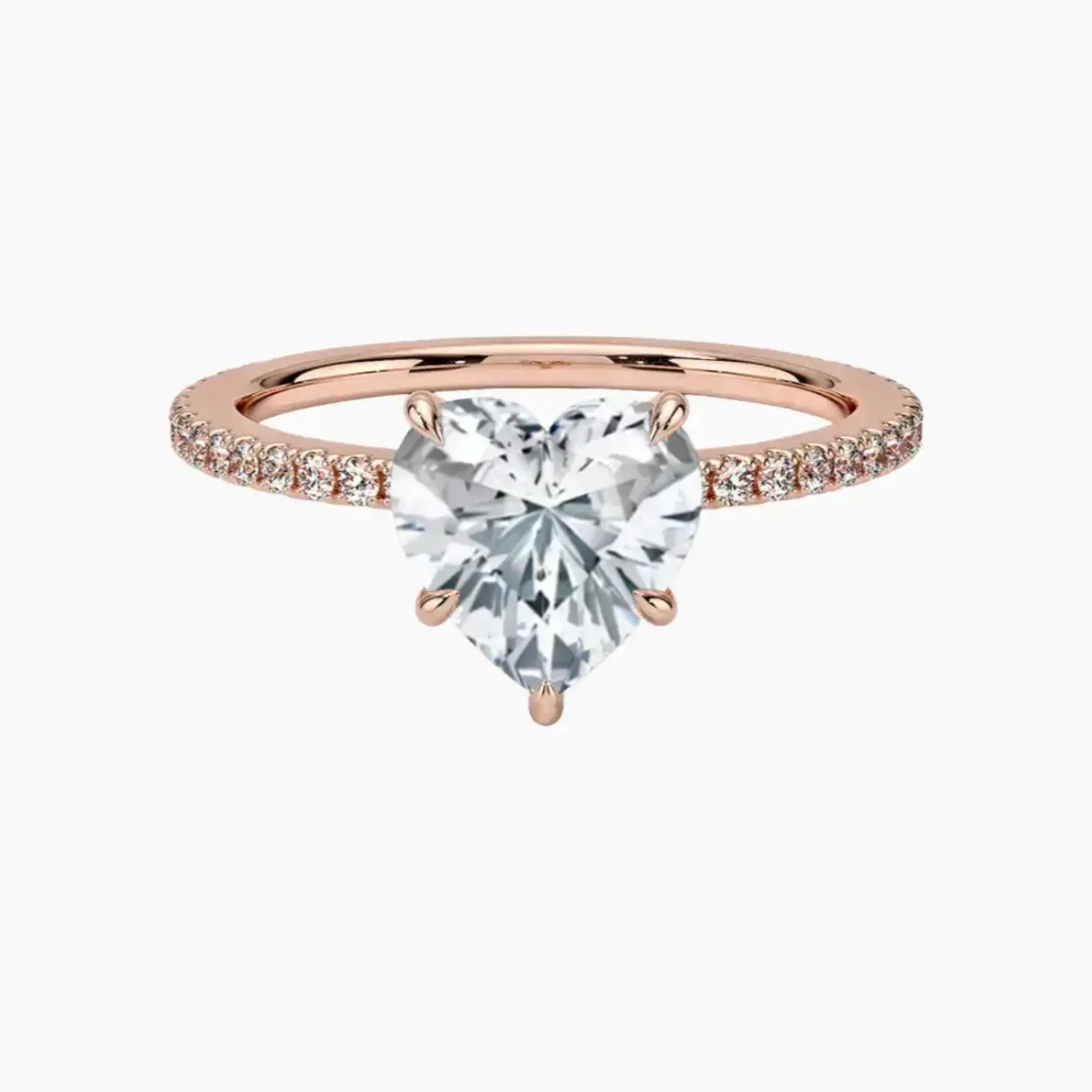 Adalia Heart Designer 1.5 Carat Lab Grown Diamond Engagement Ring in 18K Yellow Gold