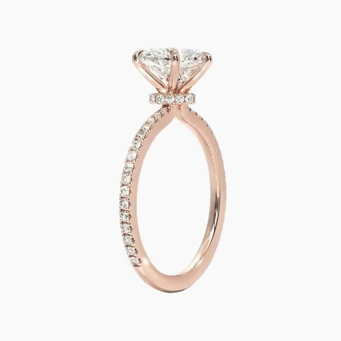 Adalia Heart Designer 2.5 Carat Lab Grown Diamond Engagement Ring in 14K White Gold
