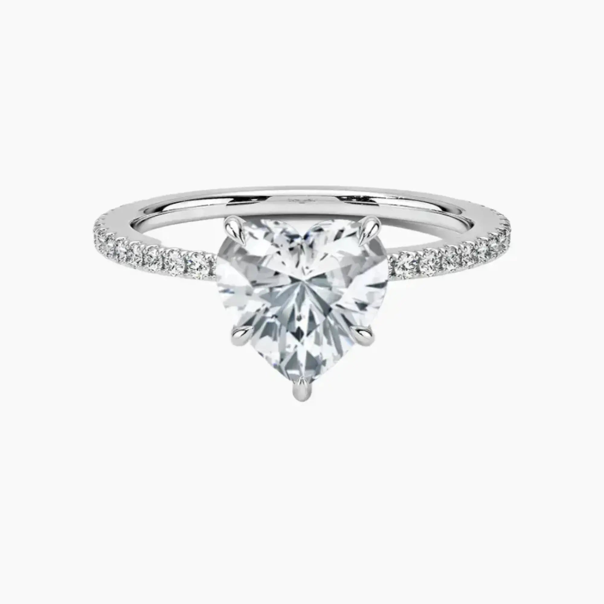 Adalia Heart Designer Diamond Ring Setting in 14K White Gold