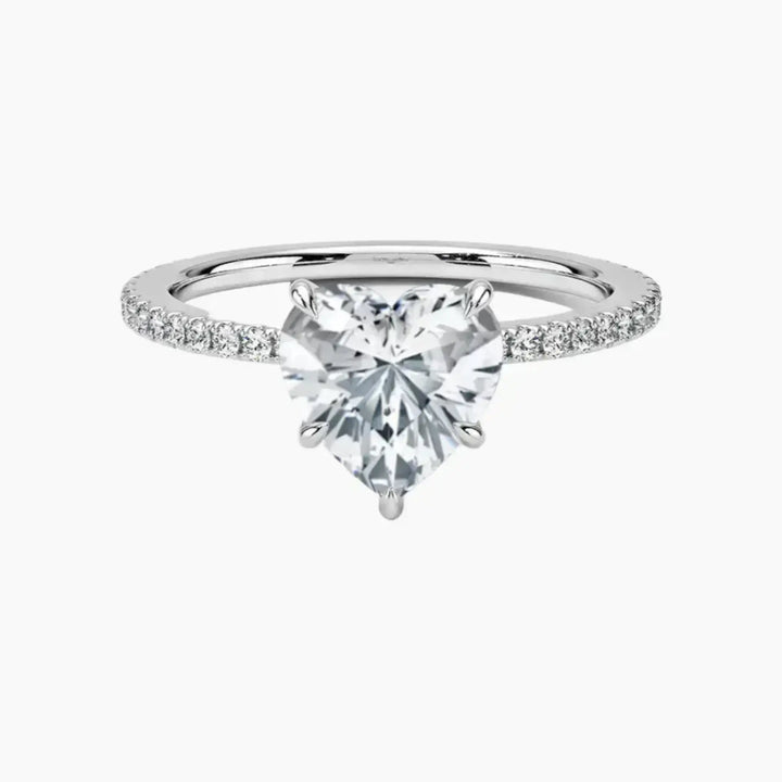 Adalia Heart Designer 1.5 Carat Lab Grown Diamond Engagement Ring in 18K White Gold