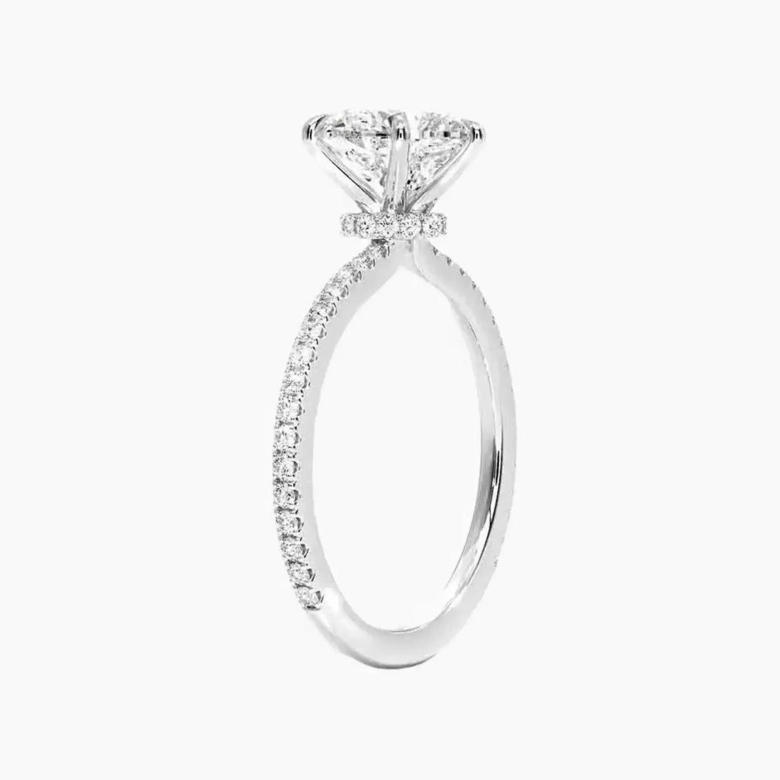Adalia Heart Designer 3 Carat Lab Grown Diamond Engagement Ring in 14K Rose Gold