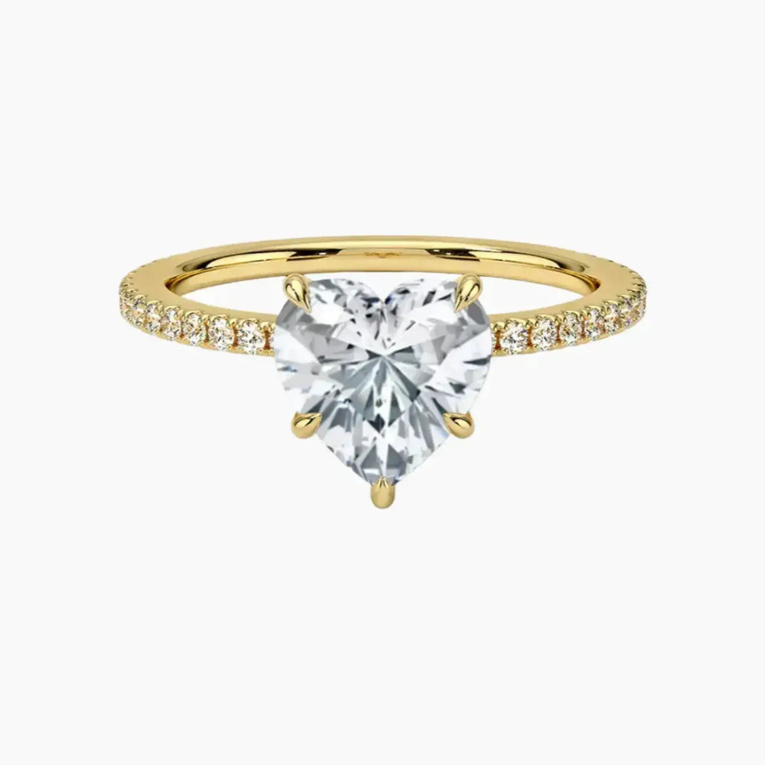 Adalia Heart Designer 3 Carat Lab Grown Diamond Engagement Ring in 18K White Gold