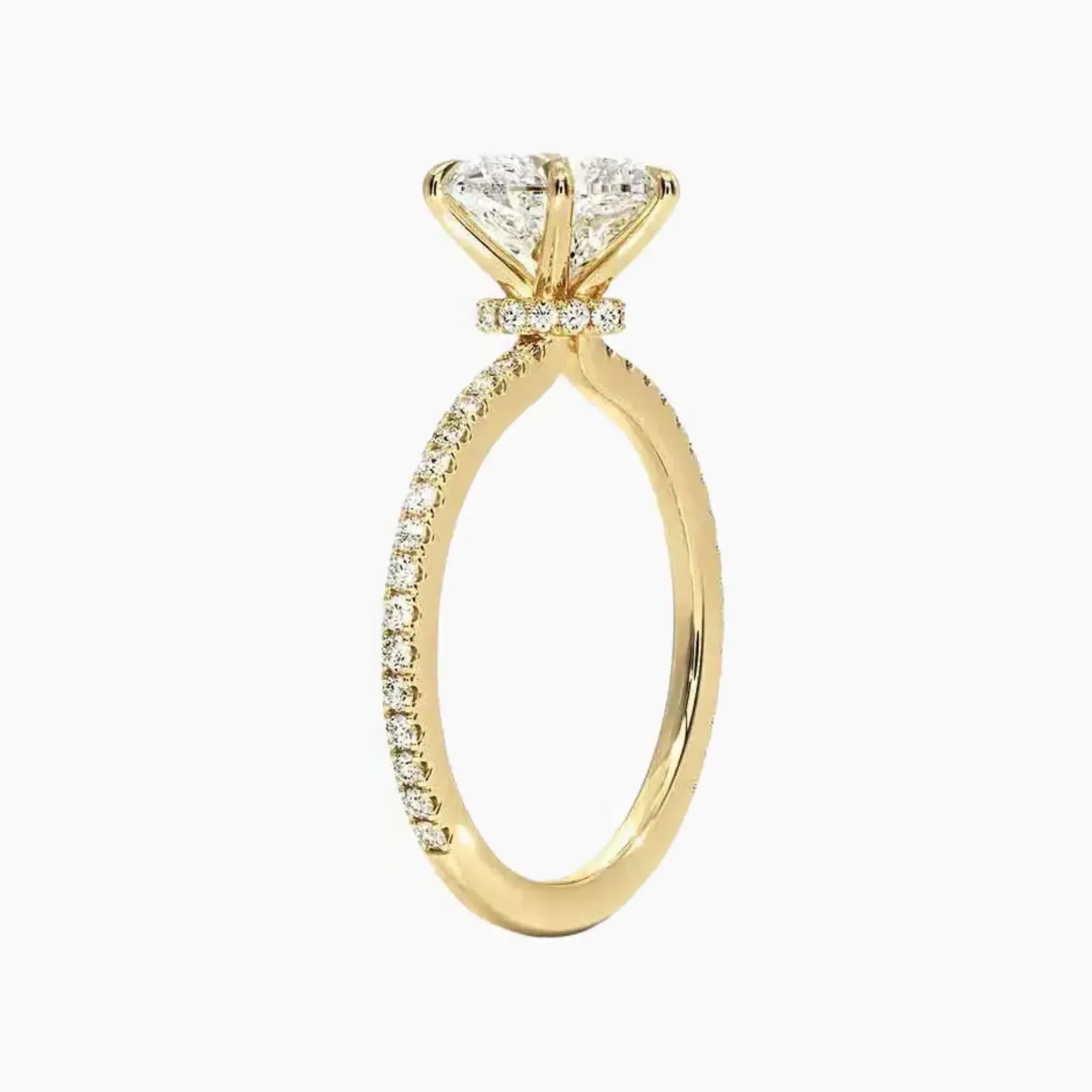 Adalia Heart Designer Diamond Ring Setting in 18K Rose Gold