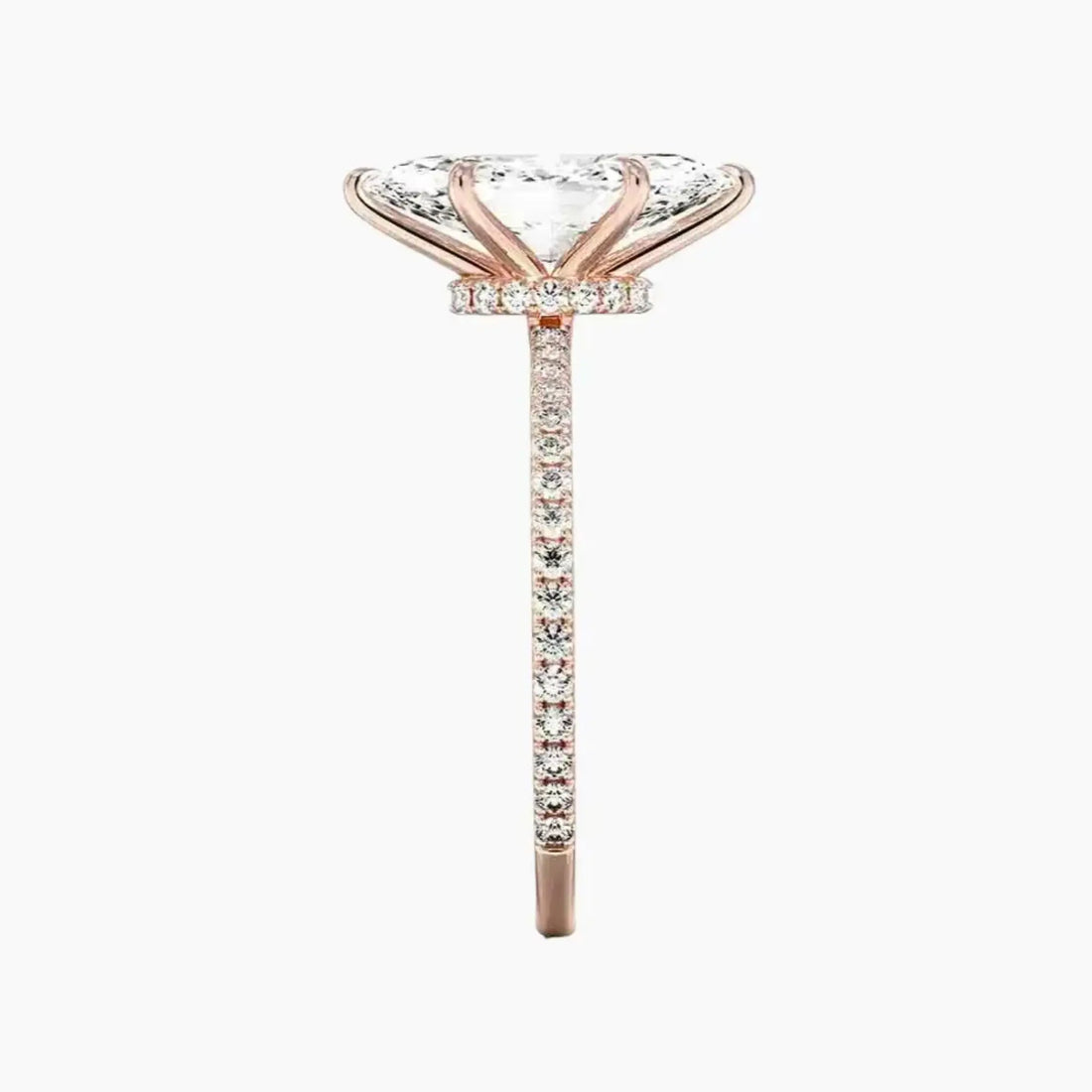 Adalia Marquise Designer 3 Carat Lab Grown Diamond Engagement Ring in 14K Yellow Gold