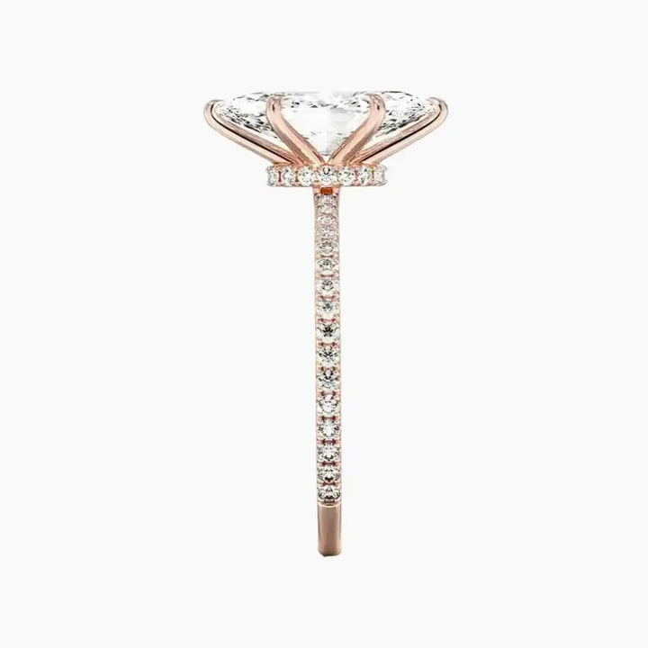 Adalia Marquise Designer 3 Carat Lab Grown Diamond Engagement Ring in 18K Yellow Gold