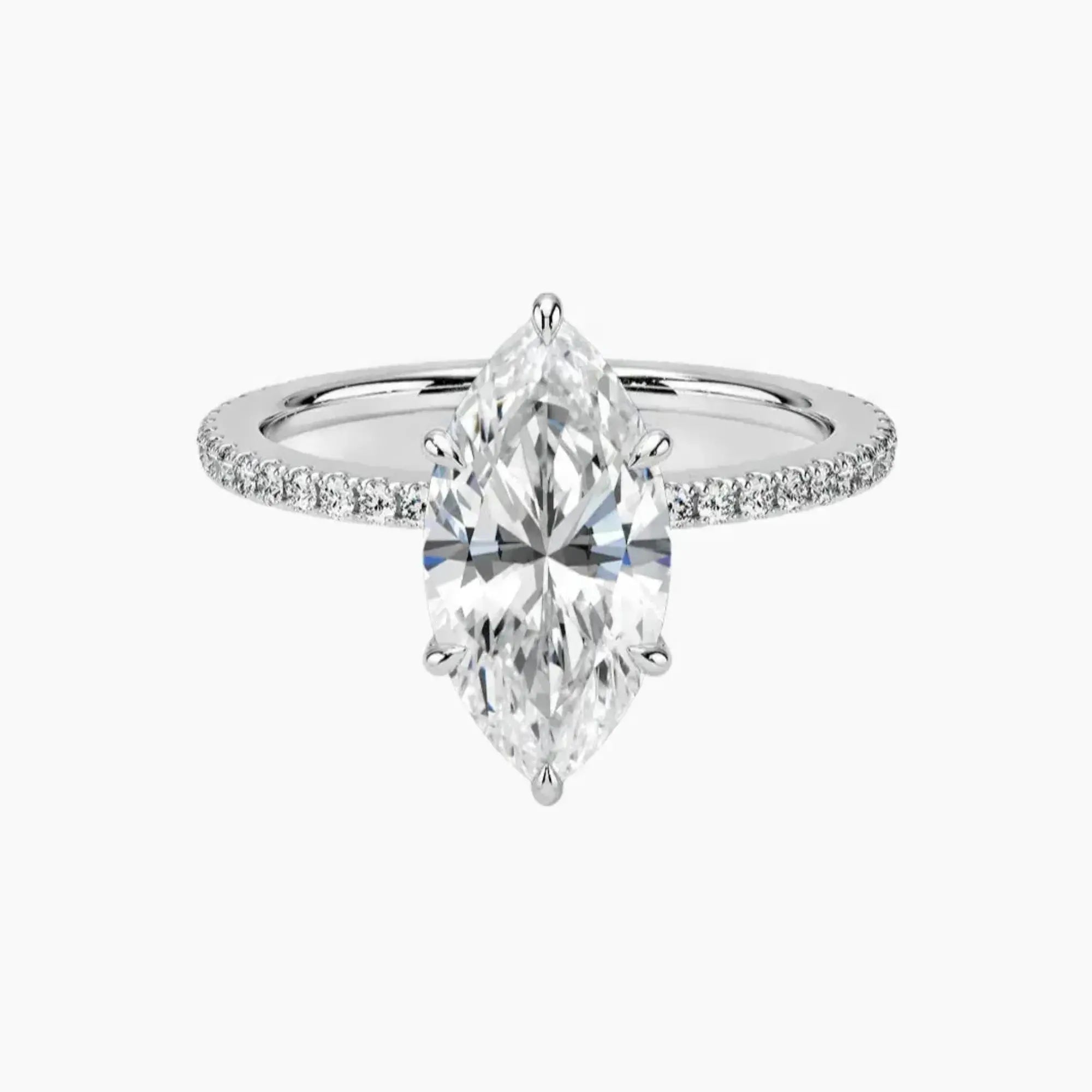 Adalia Marquise Designer 1.5 Carat Lab Grown Diamond Engagement Ring in 14K Yellow Gold