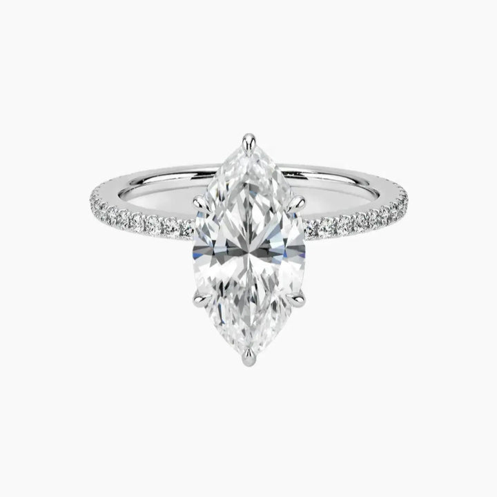 Adalia Marquise Designer 2 Carat Lab Grown Diamond Engagement Ring in 14K White Gold