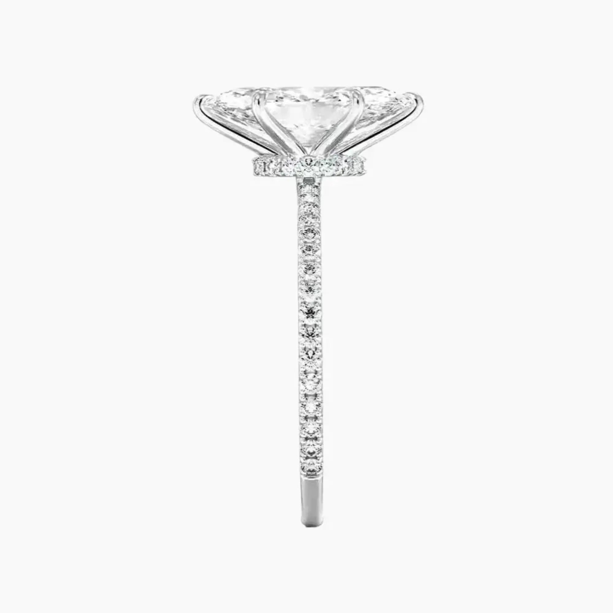 Adalia Marquise Designer Diamond Ring Setting in 14K White Gold