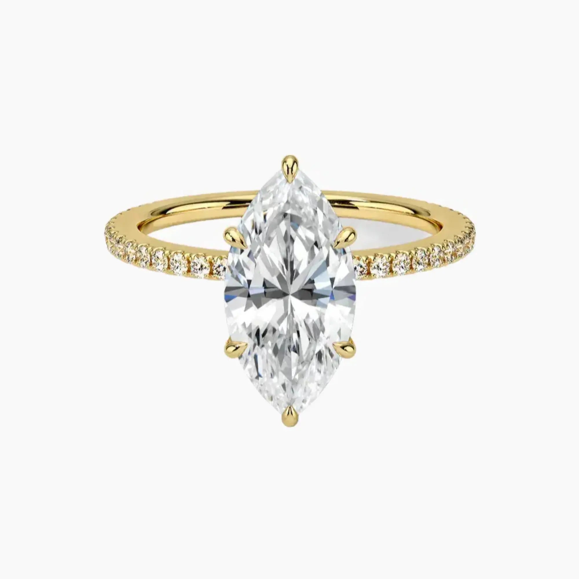 Adalia Marquise Designer 1 Carat Lab Grown Diamond Engagement Ring in 18K White Gold