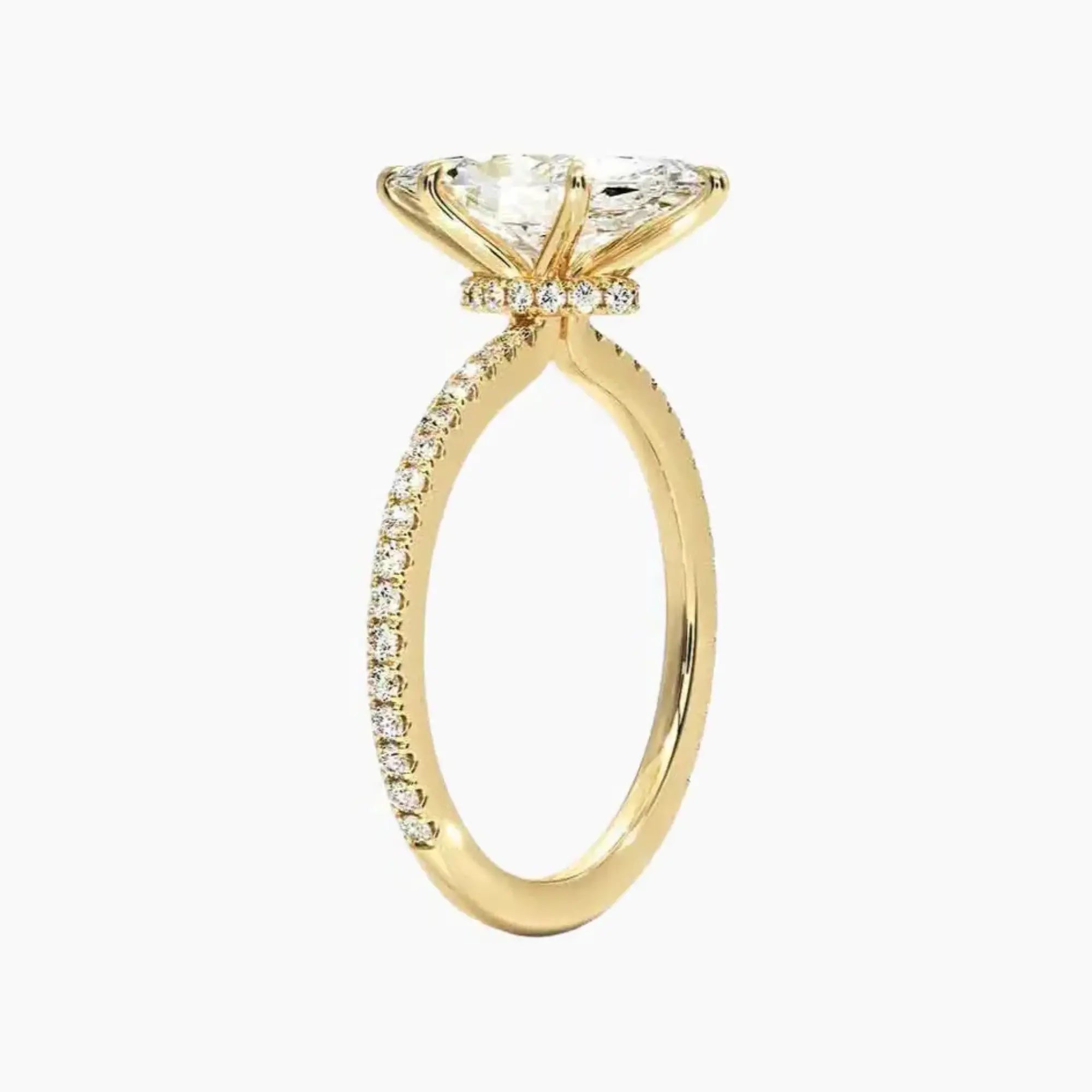 Adalia Marquise Designer Diamond Ring Setting in 18K Yellow Gold