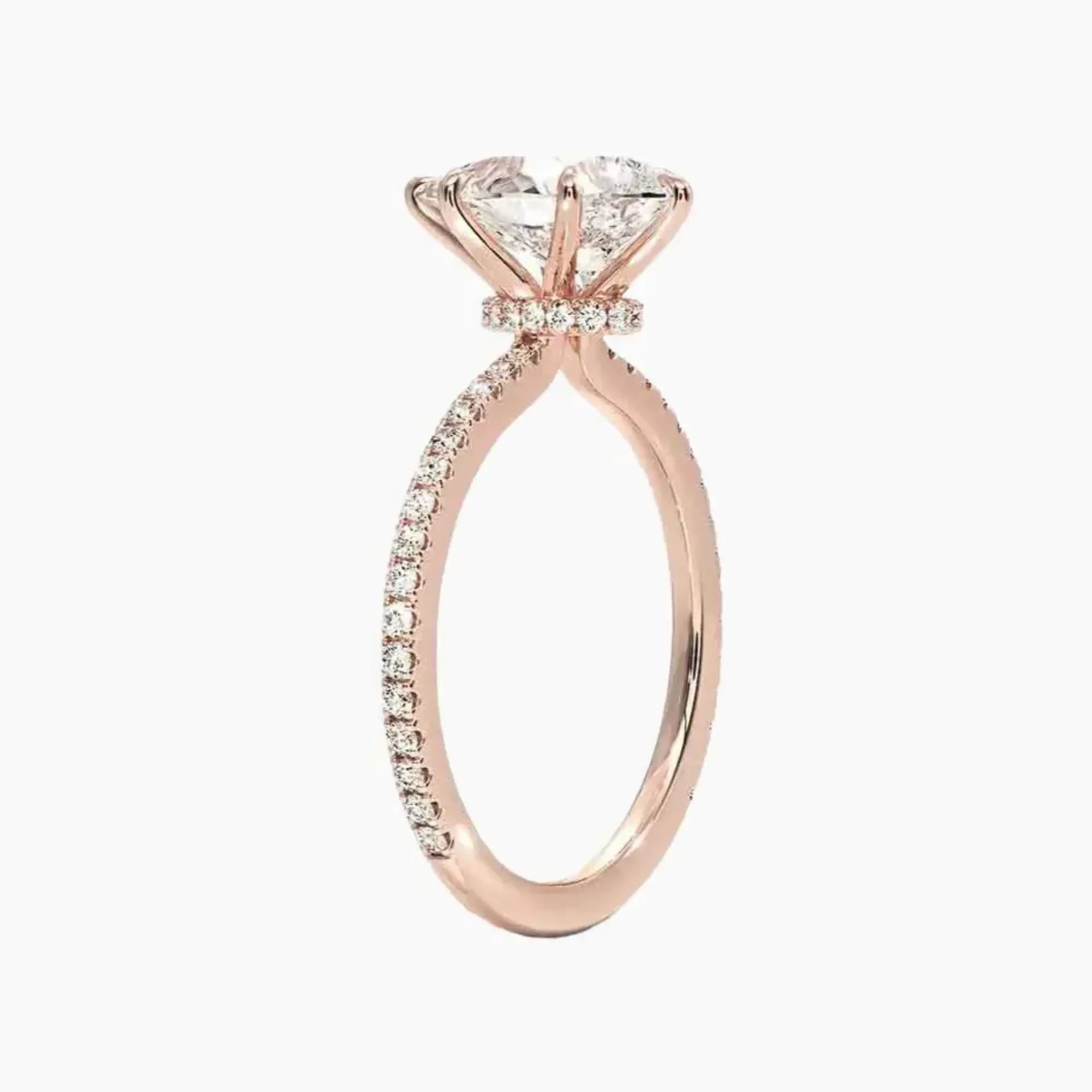 Adalia Pear Designer 2 Carat Lab Grown Diamond Engagement Ring in 14K White Gold