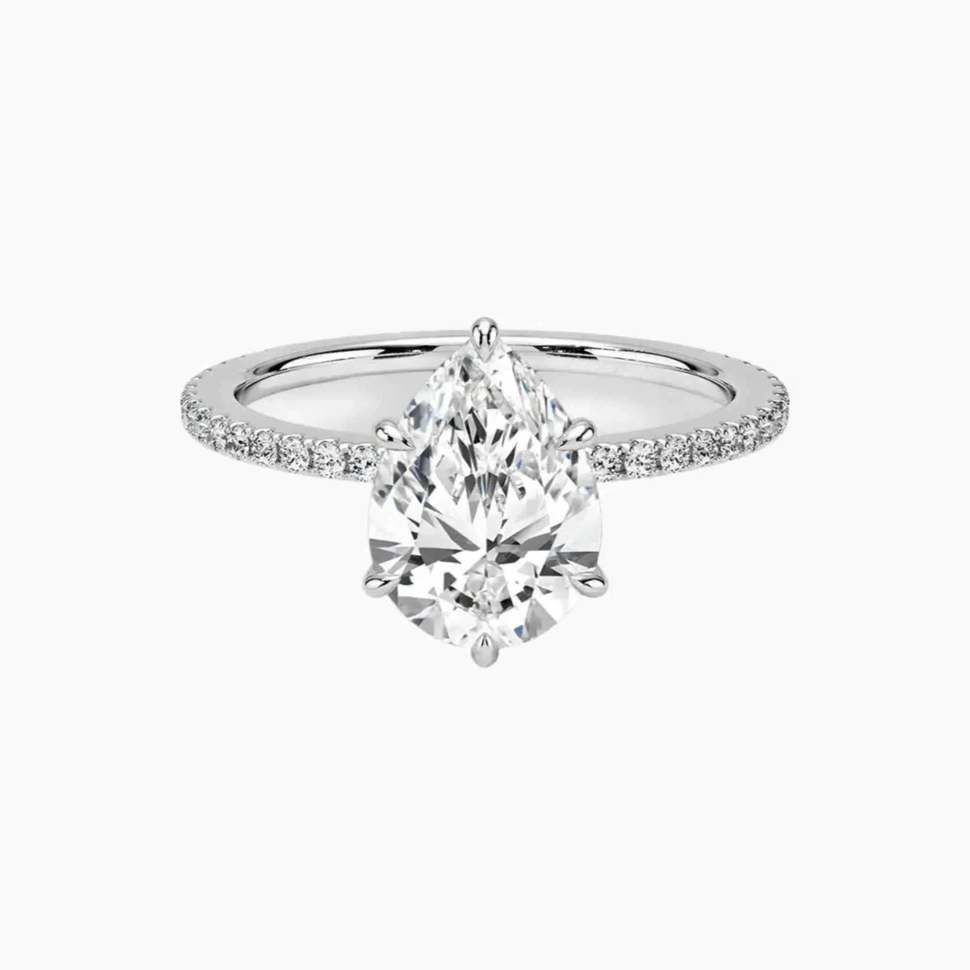 Adalia Pear Designer Diamond Ring Setting in 18K Yellow Gold