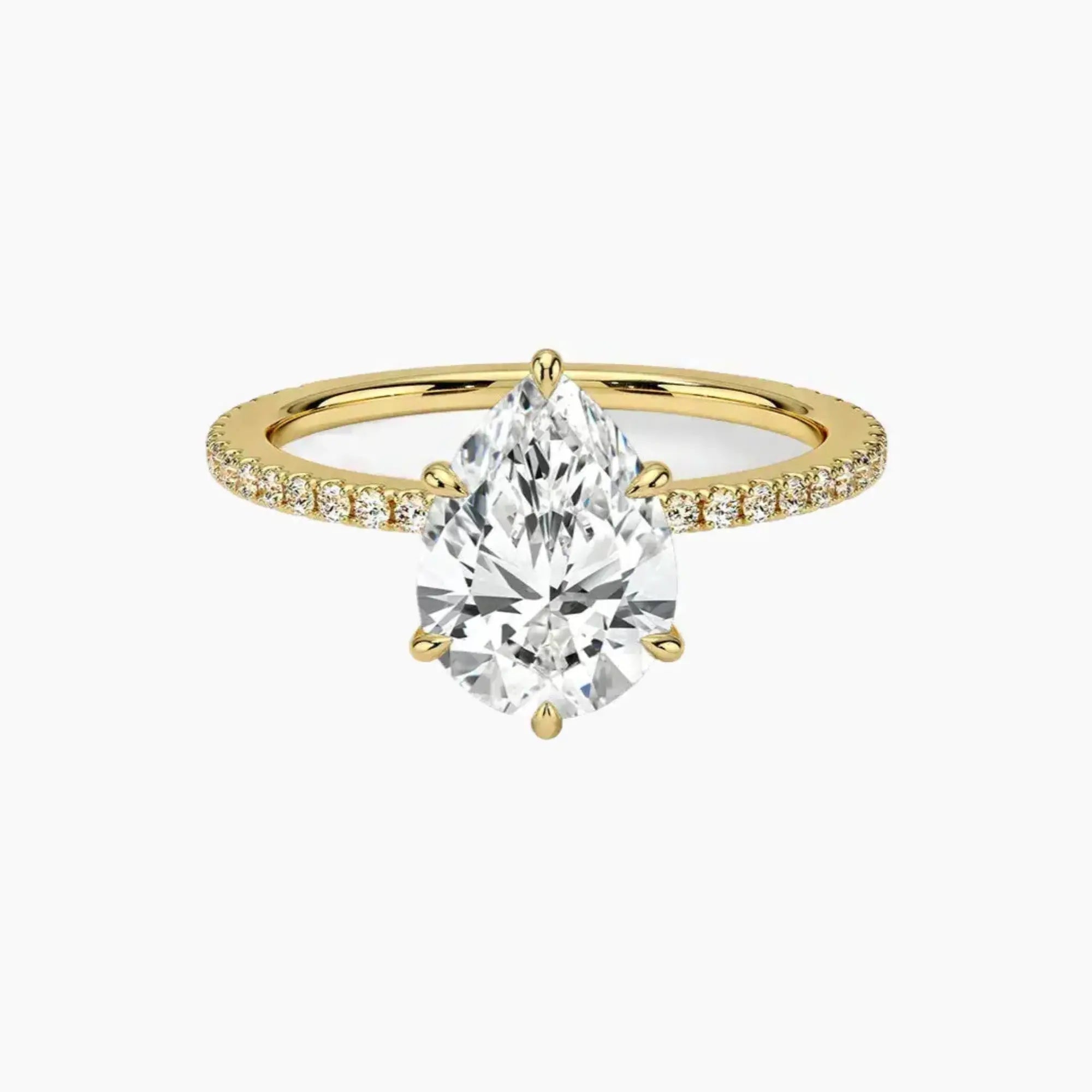 Adalia Pear Designer 2.5 Carat Lab Grown Diamond Engagement Ring in 18K Rose Gold