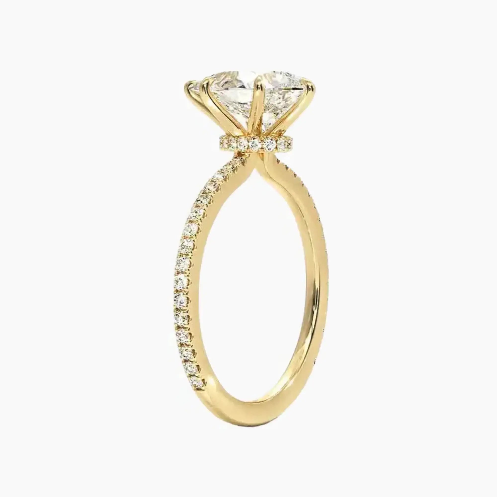 Adalia Pear Designer Diamond Ring Setting in 14K White Gold