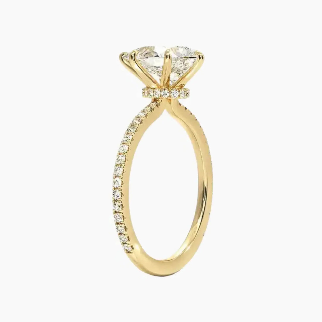 Adalia Pear Designer 3 Carat Lab Grown Diamond Engagement Ring in 18K Rose Gold