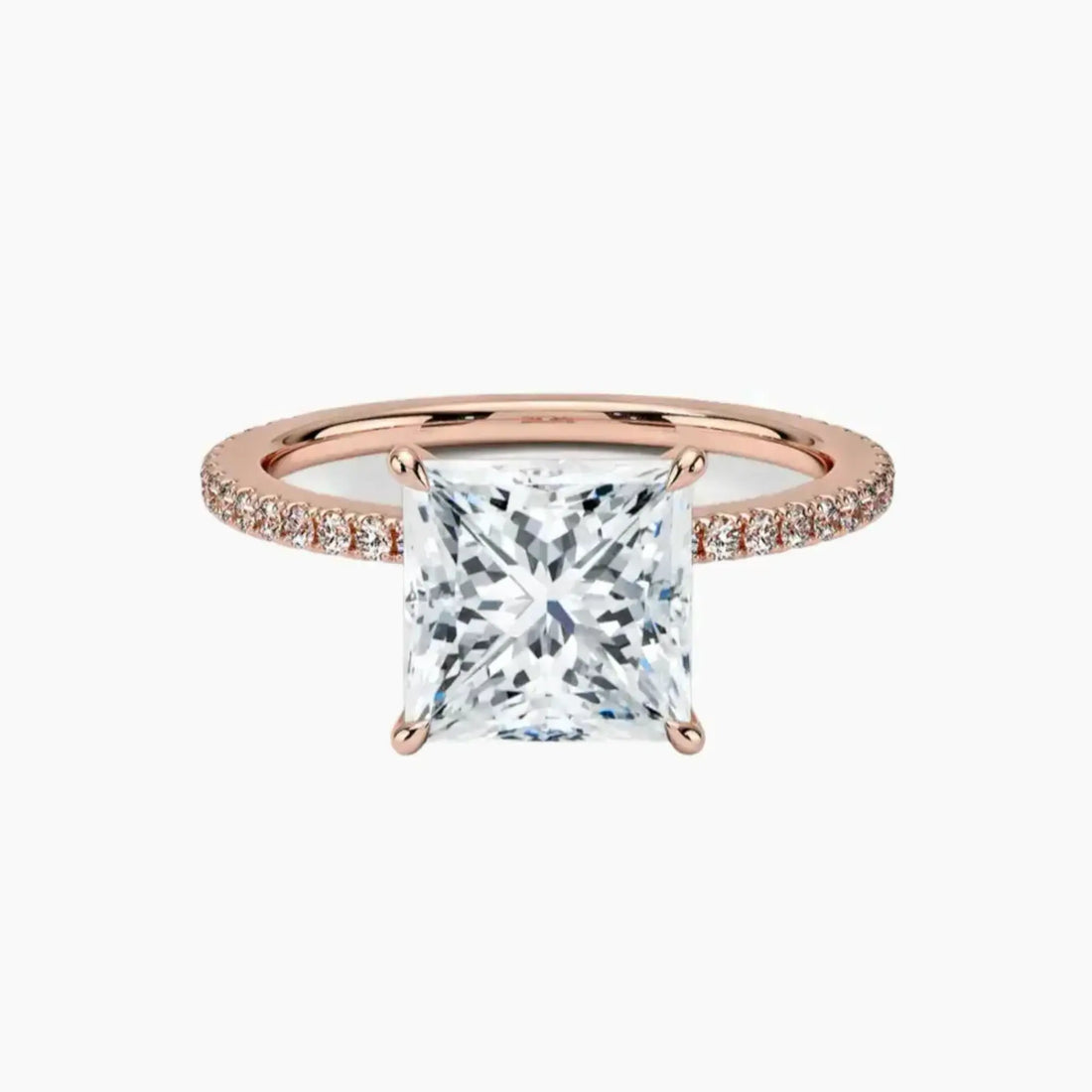Adalia Princess Designer 3 Carat Lab Grown Diamond Engagement Ring in 18K White Gold