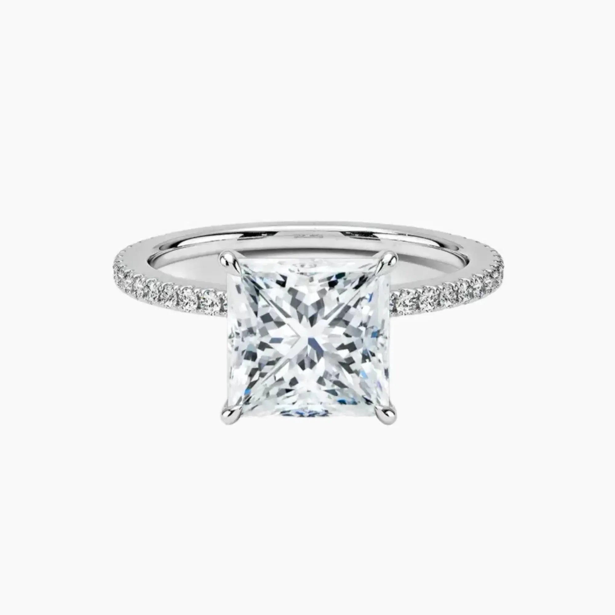 Adalia Princess Designer Diamond Ring Setting in 14K White Gold