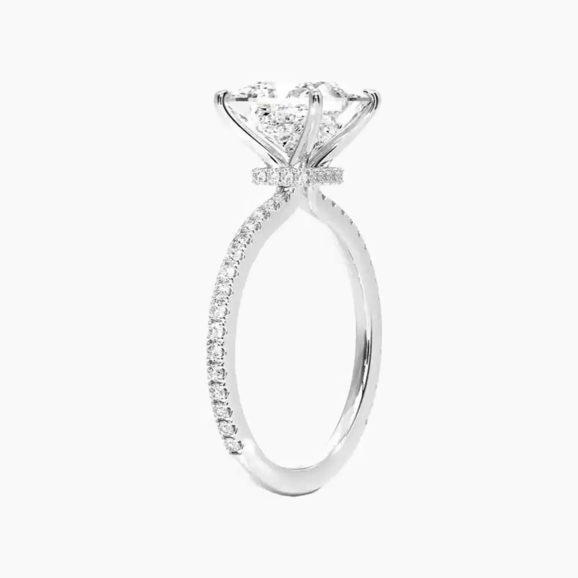 Adalia Princess Designer 1.5 Carat Lab Grown Diamond Engagement Ring in 18K Rose Gold