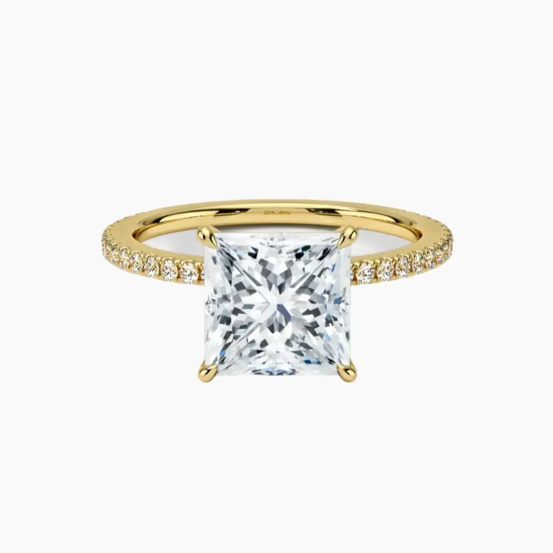 Adalia Princess Designer Diamond Ring Setting in 14K White Gold