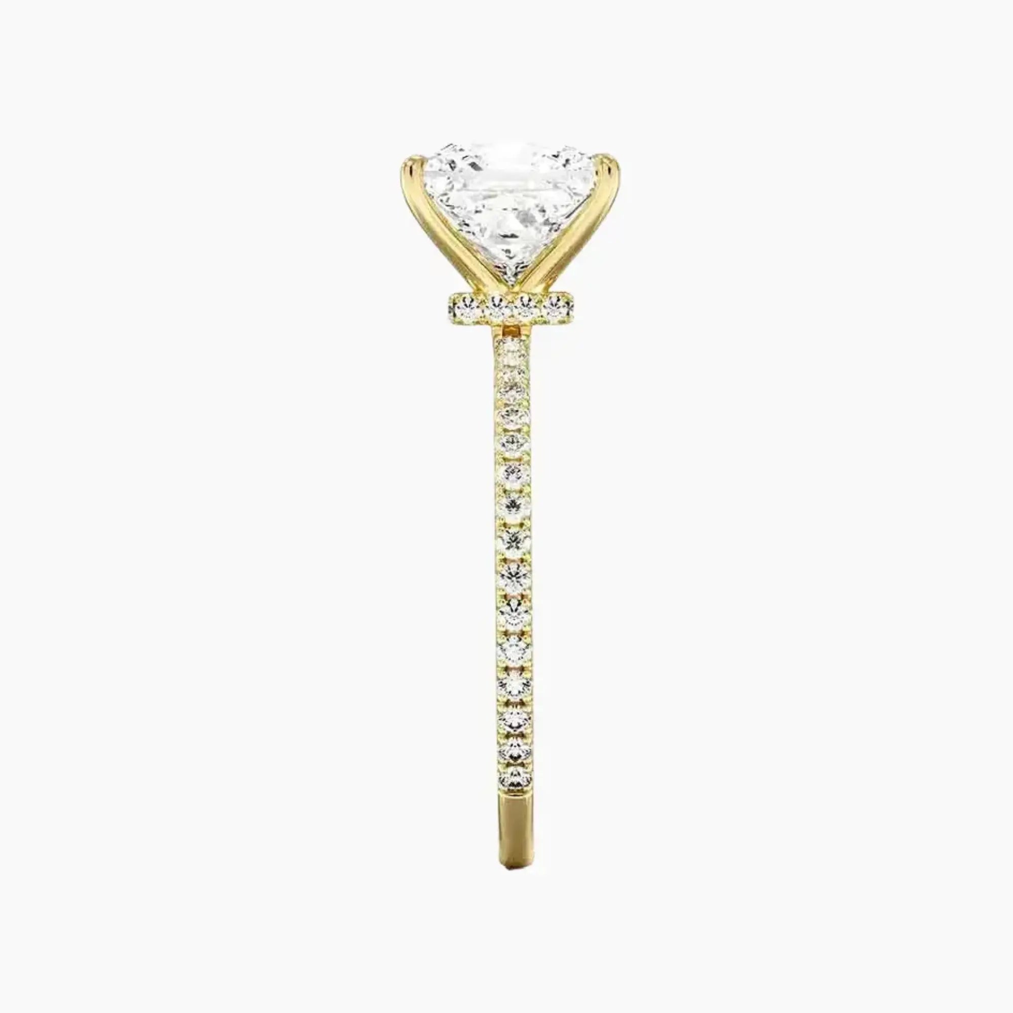 Adalia Princess Designer Diamond Ring Setting in 14K Yellow Gold