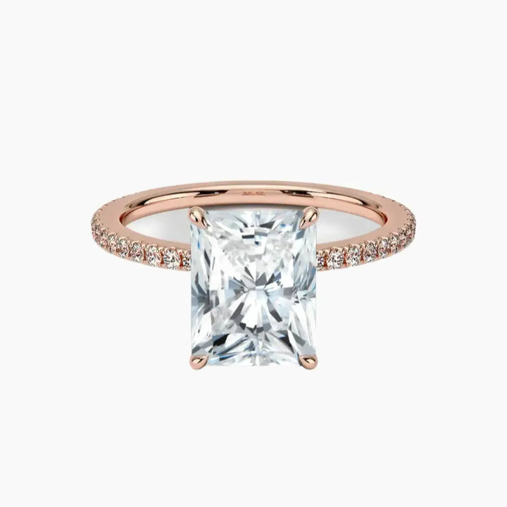 Adalia Radiant Designer Diamond Ring Setting in 14K Rose Gold